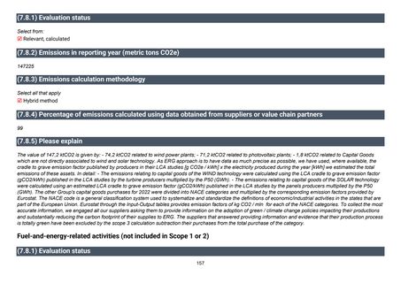 Emissions data extracted from page 158