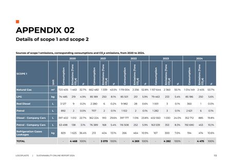 Emissions data extracted from page 113